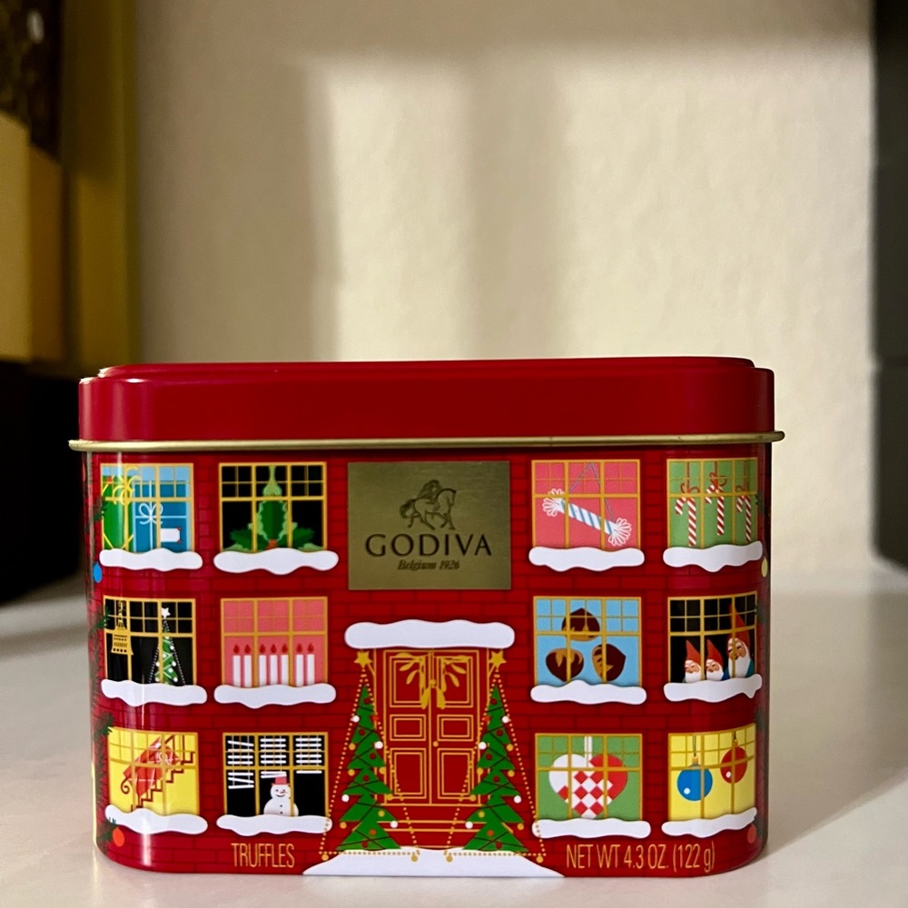 Godiva Collectible Red Holiday Delight Tin